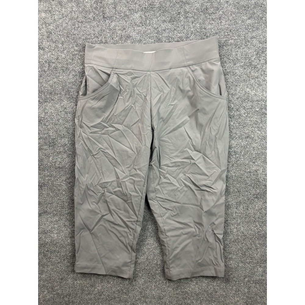 Columbia Anytime Casual Capri Pants Womens Medium Grey Hiking Stretch Crop
